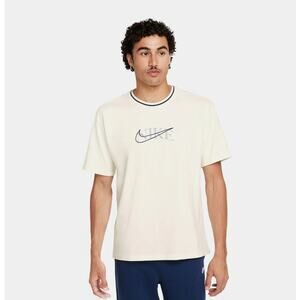 Nike NSW Max 90 Check Tee Sail Heavyweight Loose Fit Embroidered Logo